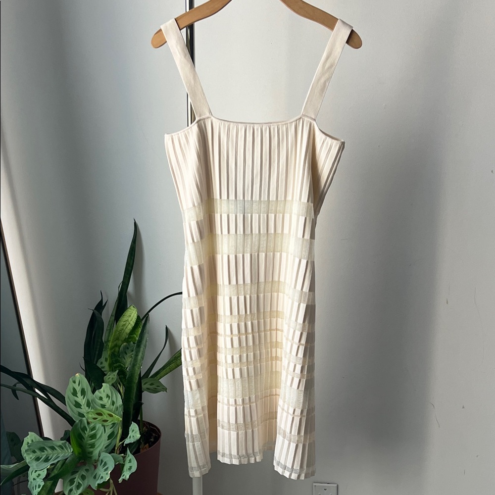 Rare‼️ PH5 SKYES UV REACTIVE Pleated Knit Cream Striped Dress L